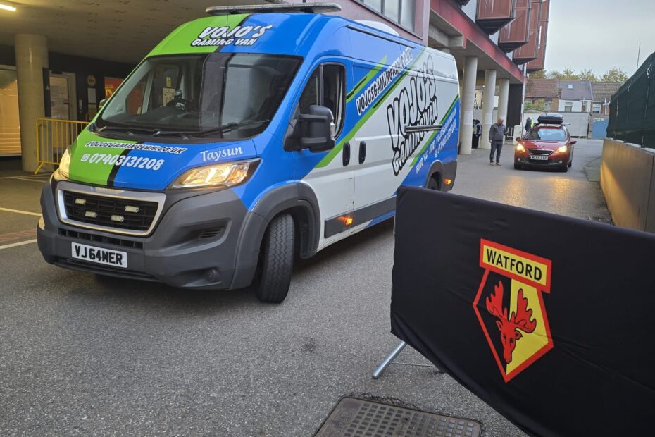 VoJo's Gaming Van and Playbus partnership with Watford FC for match day entertainment at Vicarage Road.